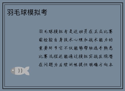羽毛球模拟考